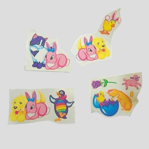 Lisa Frank Vintage 90s Foam Stamps Temporary Tattoos Puppy Easter - Picture 2 of 8